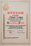 Dyplom za zdobycie tytułu Wicemistrza Polski w WSMP w klasie 35-ej w 1974 roku