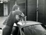 Po rajdzie, już w Warszawie, chyba przy serwisie Renault na ul. Bema 69. Na zdjęciu widać nasze zdobyczne puchary w tym rajdzie